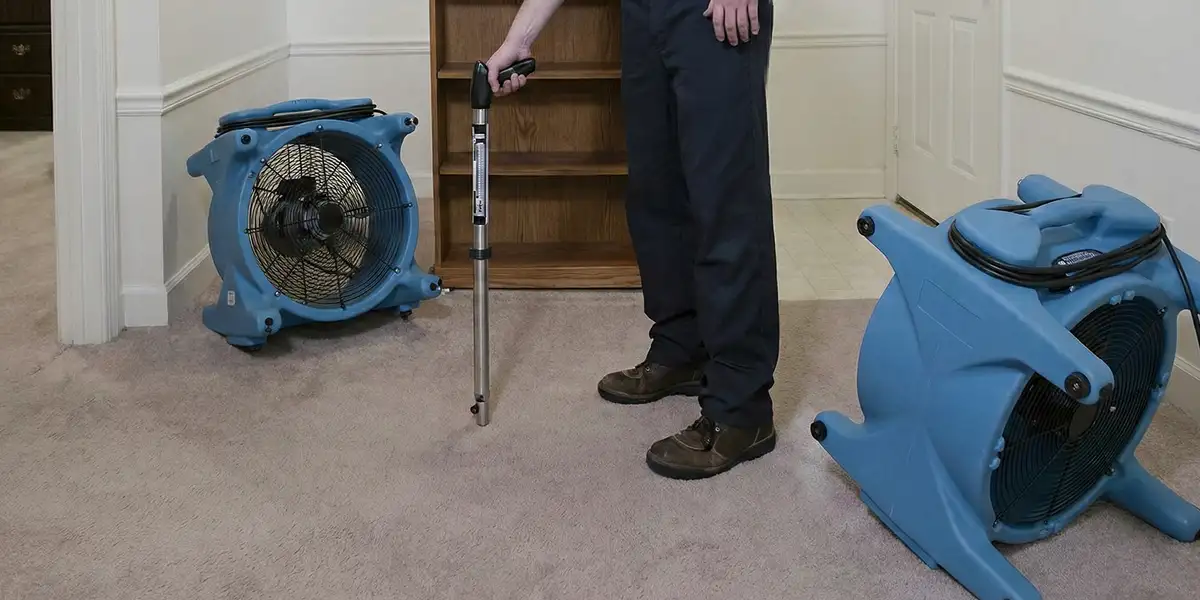 emergency water removal equipment deployed to dry a flooded residential interior in Buffalo, NY