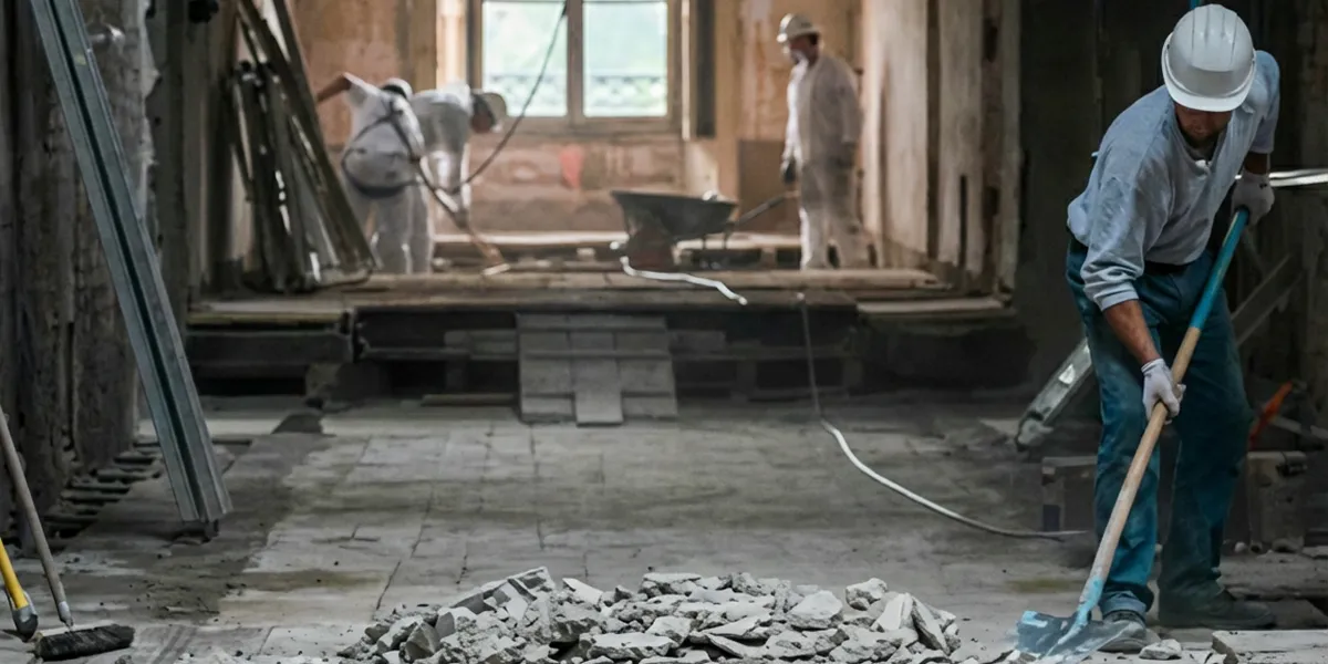 fire damage restoration professionals performing structural cleanup and restoration after a fire in Buffalo, NY