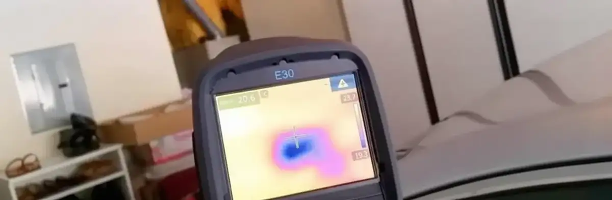 mold inspection using thermal imaging technology to detect moisture and hidden mold in a home in Buffalo, NY