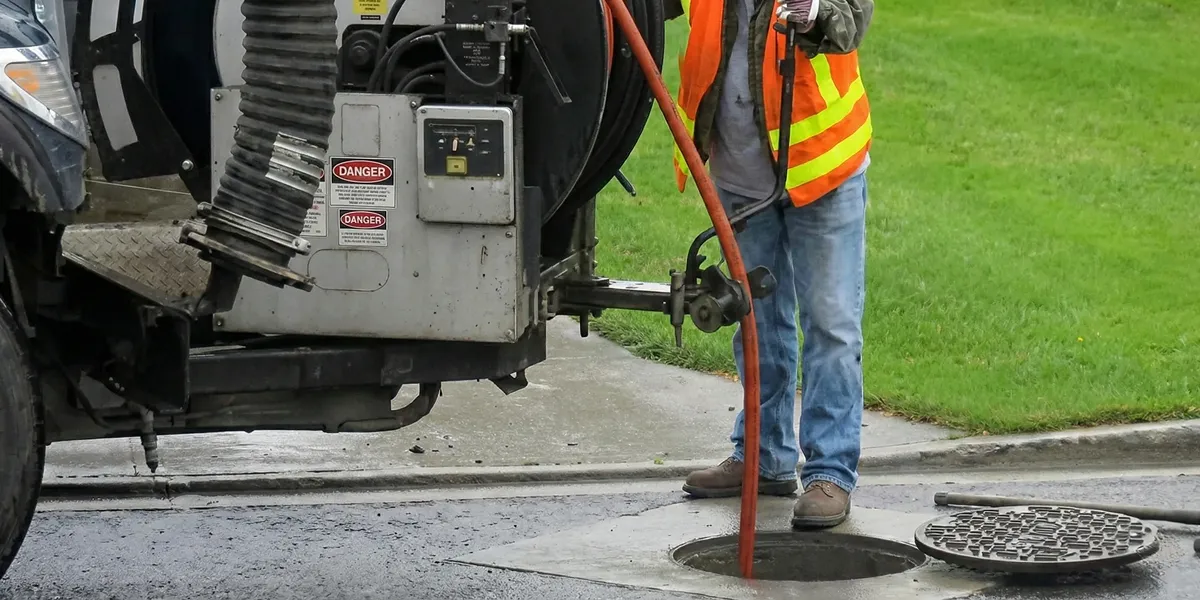 sewage clean up professionals using industrial equipment to remove contaminated wastewater in Buffalo, NY