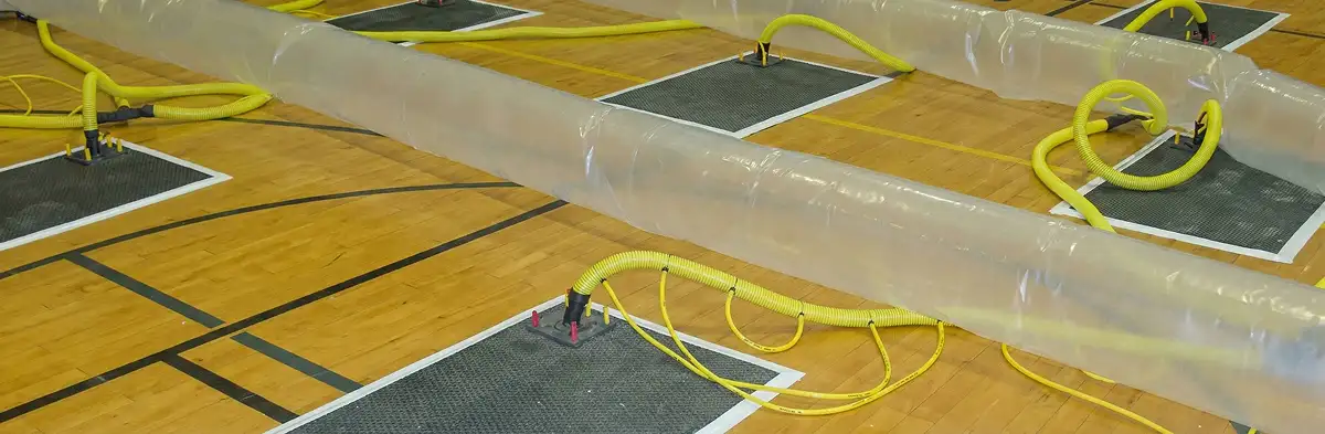 water clean up drying system set up to remove moisture and prevent further damage in Buffalo, NY